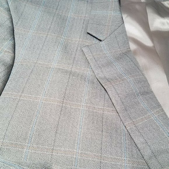 Andrew Fezza Light Brown Windowpane Blazer - Picture 9 of 10